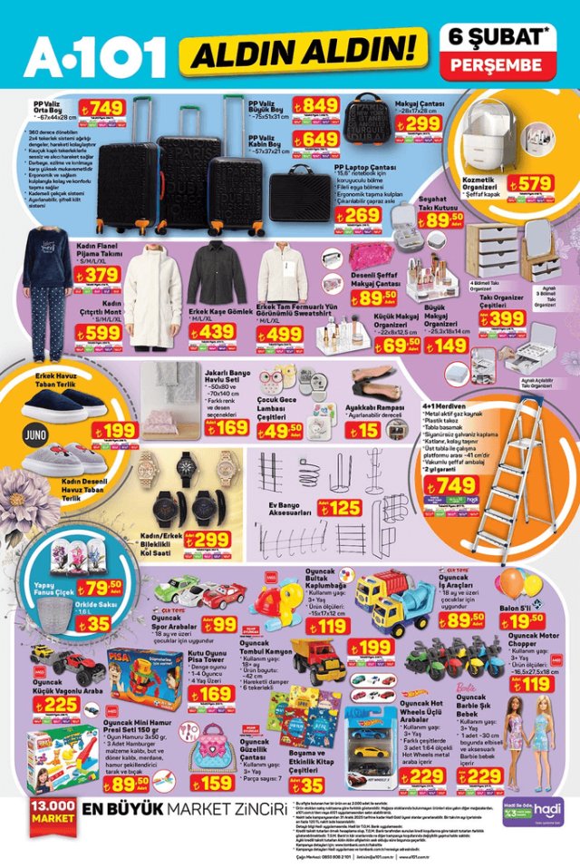 A101 6 ŞUBAT 2025 KATALOĞU A101'de bugün hangi ürünler var?