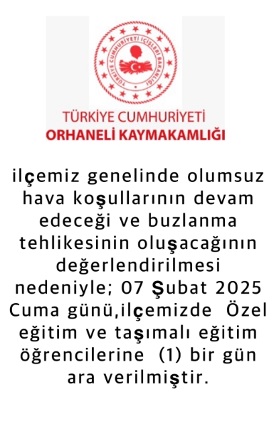 Bursa okullar tatil mi SON DAKİKA? 7 Şubat Cuma Bursa okul yok mu (Bursa Valiliği KAR TATİLİ AÇIKLAMASI)? Bursa okullar tatil mi SON DAKİKA? 7 Şubat Cuma Bursa okul yok mu (Bursa Valiliği KAR TATİLİ AÇIKLAMASI)?