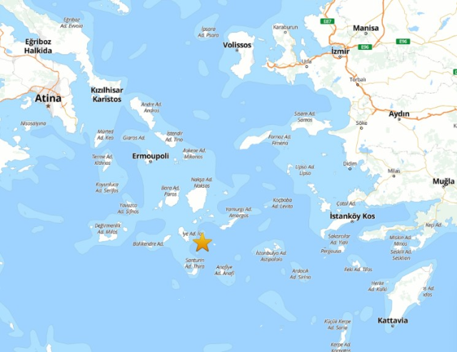 Earthquake with a magnitude of 4.8 in the Aegean Sea