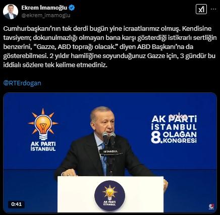 İmamoğlu's response to Erdoğan: He should show the same firmness he shows towards me to Trump