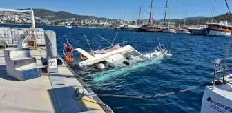 Bodrum'da Fırtına Tekneyi Sulara Gömüldü