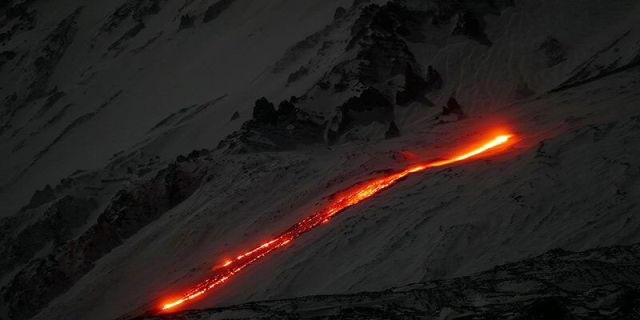 A Strong Lava Flow Occurred at Mount Etna