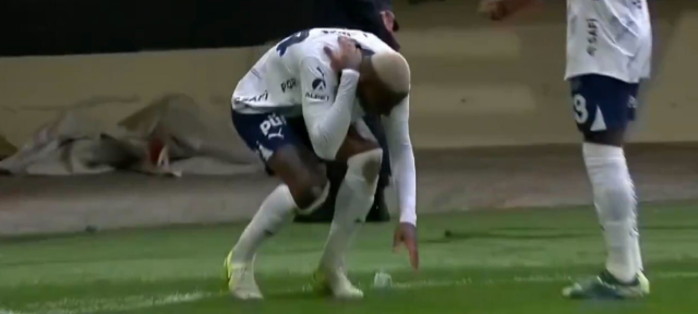 The incident that marked the match: Talisca was suddenly on the ground while celebrating his goal