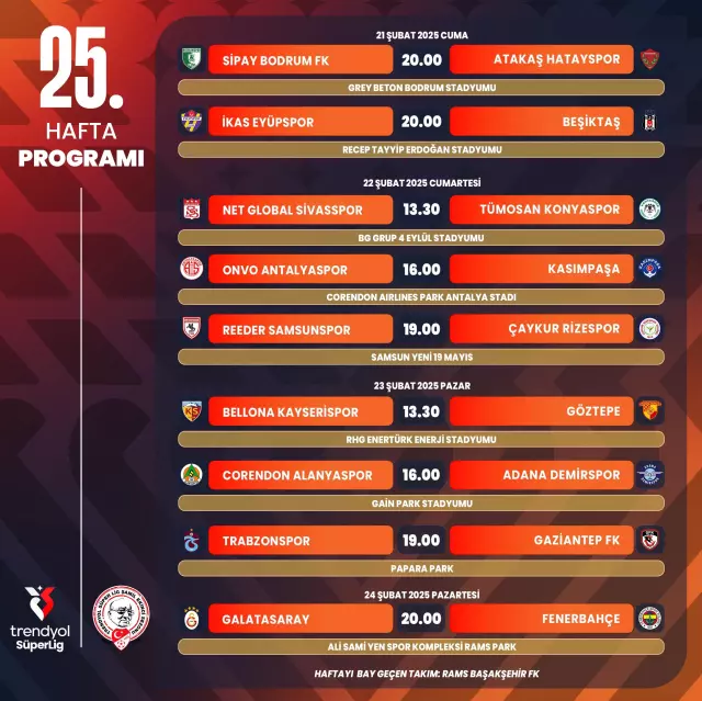 The date of the Galatasaray - Fenerbahçe derby has been announced