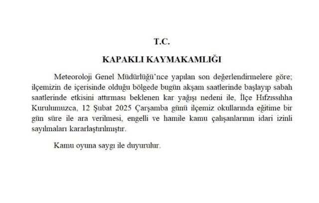Tekirdağ okullar tatil mi SON DAKİKA? 12 Şubat Çarşamba Tekirdağ'da okul yok mu (Tekirdağ Valiliği Açıklaması – KAR TATİLİ)? Tekirdağ okullar tatil mi SON DAKİKA? 12 Şubat Çarşamba Tekirdağ'da okul yok mu (Tekirdağ Valiliği Açıklaması – KAR TATİLİ)?
