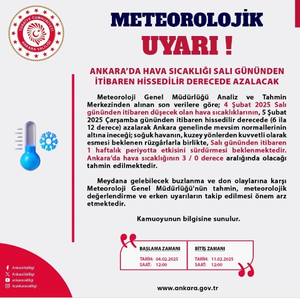 Ankara okullar tatil mi SON DAKİKA? 13 Şubat Perşembe Ankara okul yok mu (Ankara Valiliği Açıklaması – KAR TATİLİ)?
