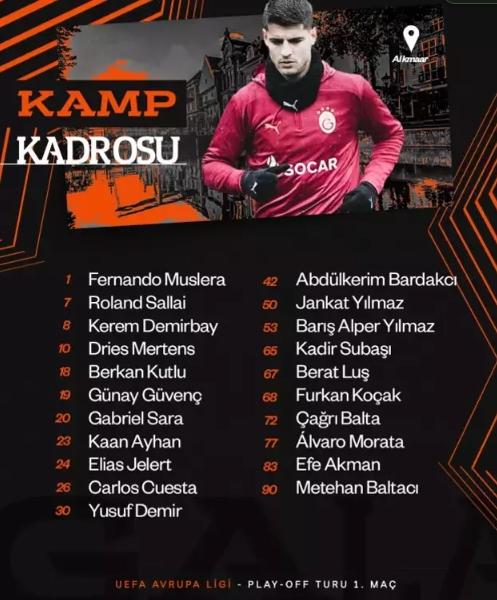AZ Alkmaar Galatasaray muhtemel 11'ler belli oldu mu? AZ Alkmaar Galatasaray kadrosunda kimler var?