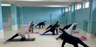 Köyde açılan pilates kursuna kadınlardan büyük ilgi