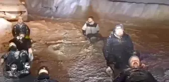 Giresun'da Gençlerin Adrenalin Dolu Kar Raftingi