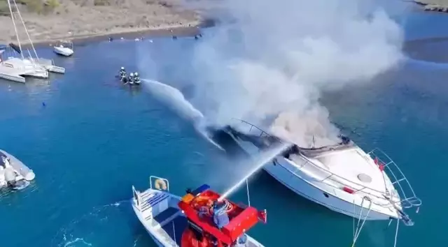 The million-dollar motor yacht burned fiercely