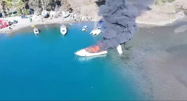 The million-dollar motor yacht burned fiercely