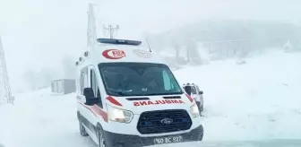 Tokat'ta Kar Yağışı Nedeniyle Hasta Kurtarıldı