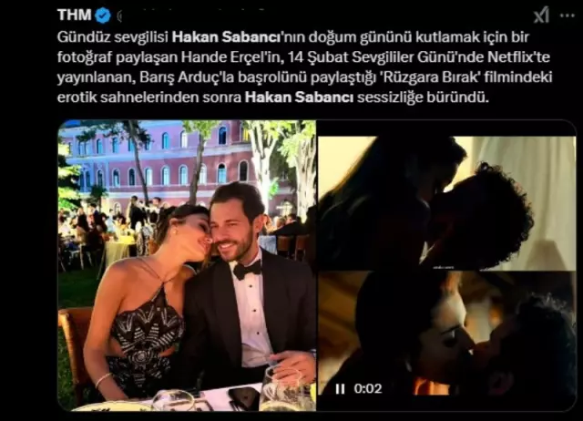 The bold scene of Hande Erçel and Barış Arduç in Let It Go shook social media