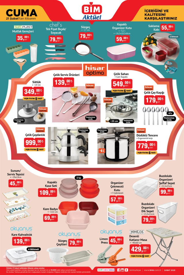 21 ŞUBAT BİM KATALOĞU 2025 | BİM'de hangi ürünler var? 21 Şubat Pazartesi Bim'e hangi ürünler gelecek? 21 ŞUBAT BİM KATALOĞU 2025 | BİM'de hangi ürünler var? 21 Şubat Pazartesi Bim'e hangi ürünler gelecek?