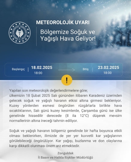 Zonguldak okullar tatil mi SON DAKİKA? 18 Şubat Salı Zonguldak okul yok mu (Zonguldak Valiliği KAR TATİLİ AÇIKLAMASI)?
