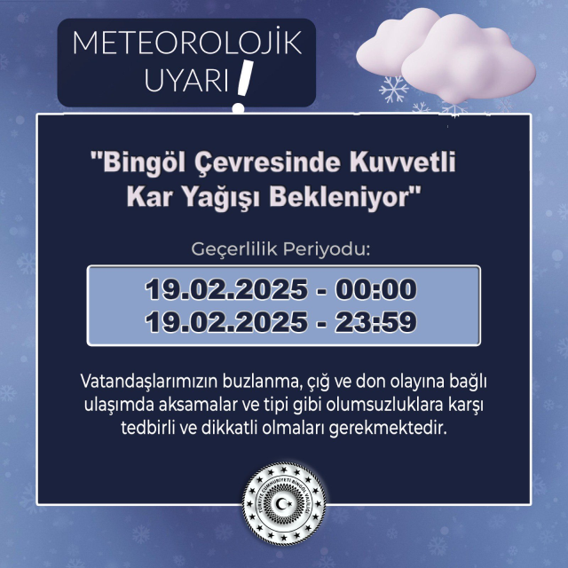 Bingöl okullar tatil mi SON DAKİKA? 19 Şubat Çarşamba Bingöl okul yok mu (Bingöl Valiliği KAR TATİLİ AÇIKLAMASI)?