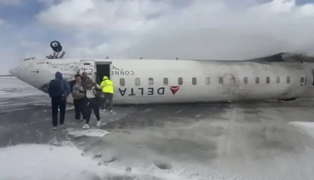 Miraculous rescue: Moments when the plane overturned captured on camera