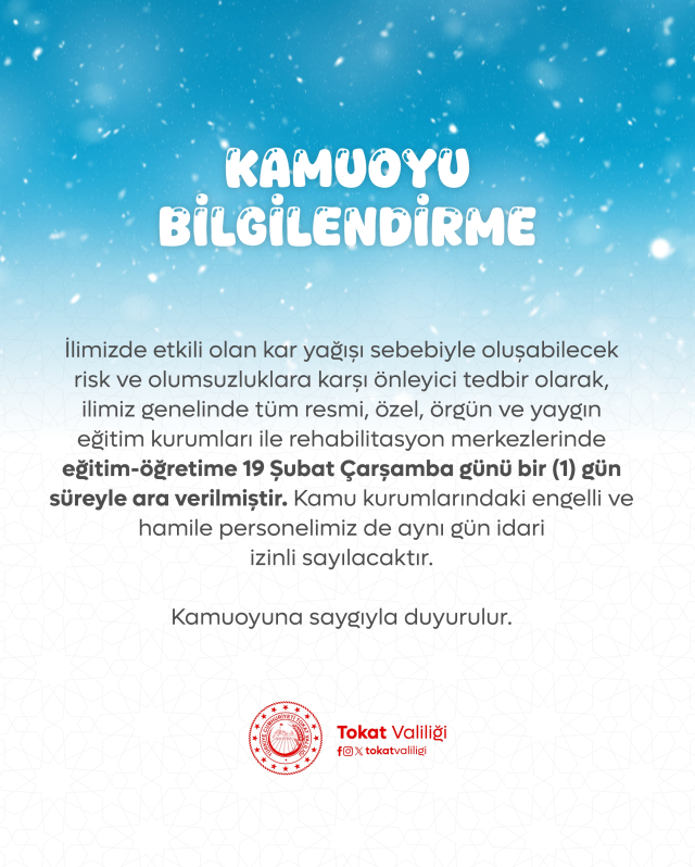 Bugün okullar tatil mi SON DAKİKA? 19 Şubat Çarşamba bugün hangi illerde okul yok? Bugün okullar tatil mi SON DAKİKA? 19 Şubat Çarşamba bugün hangi illerde okul yok?