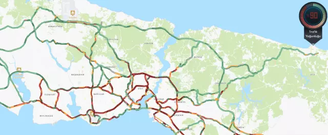 Life in Istanbul has come to a standstill! Traffic congestion reached 90%