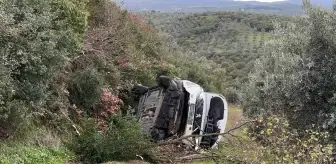 Otomobil Tarlaya Uçtu, Sürücü Burnu Bile Kanamadan Kurtuldu