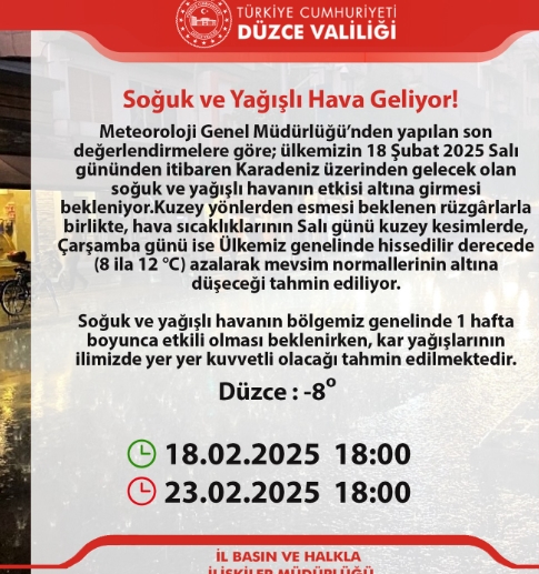 Düzce okullar tatil mi SON DAKİKA? 20 Şubat Perşembe Düzce okul yok mu (Düzce Valiliği Açıklaması – KAR TATİLİ)?