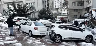 Kağıthane'de Kar Yağışı Kazaya Neden Oldu