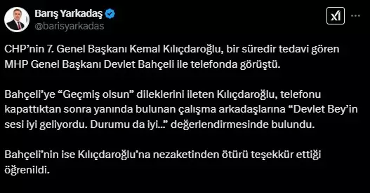 A surprise phone call from Kılıçdaroğlu to Bahçeli, who had his heart valve replaced