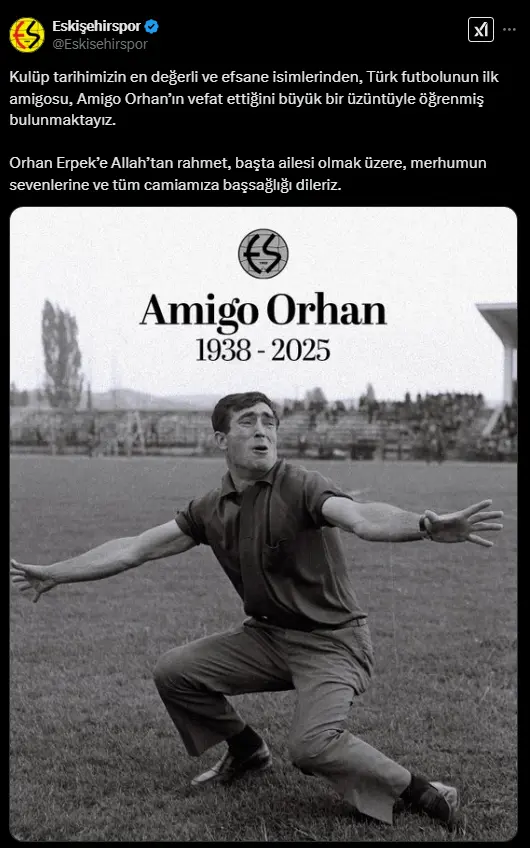 The first supporter in Turkish football has passed away