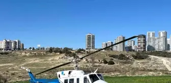 Mersin'de Boş Alana İnen Helikopter Şaşırttı