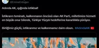 Emine Erdoğan'dan AK Parti 8. Olağan Büyük Kongresi paylaşımı: 'Birliğimiz güçlü, istikrarımız ve kalkınmamız daim olsun'