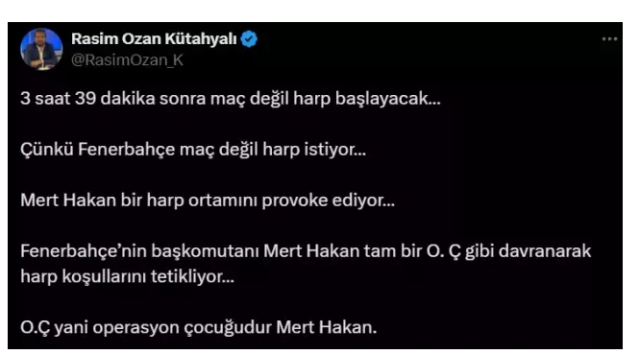 Rasim Ozan Kütahyalı Mert Hakan'a ne dedi?