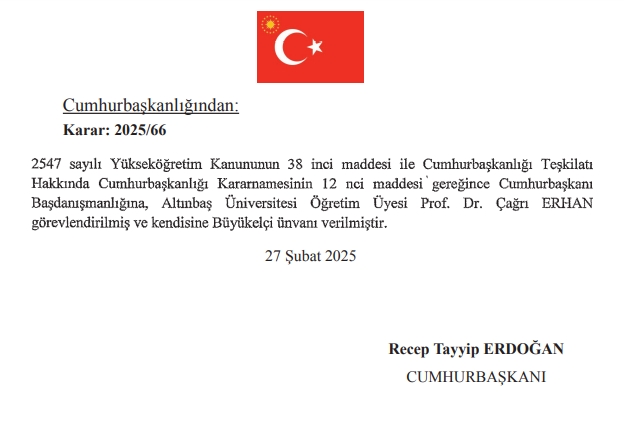 Çağrı Erhan kimdir? Cumhurbaşkanı Başdanışmanı Çağrı Erhan kimdir?