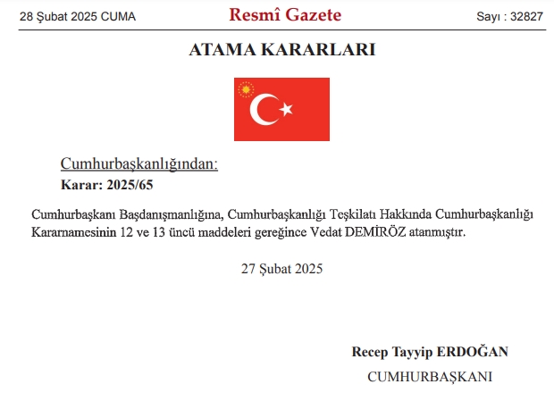 Vedat Demiröz kimdir? Cumhurbaşkanı Başdanışmanı Vedat Demiröz kimdir?