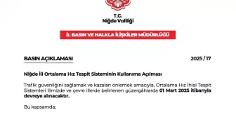 Niğde'de Ortalama Hız İhlal Tespit Sistemi Uygulaması Başlıyor