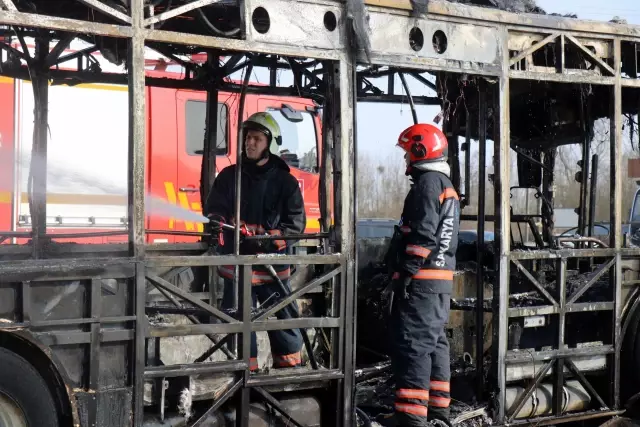 The bus turned into a fireball while in motion, leaving only its skeleton behind