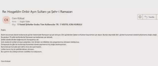 Ramadan message crisis at Zorlu Holding! CEOs faced each other