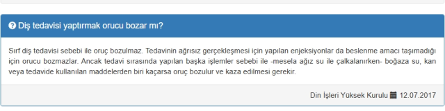 Diş dolgusu orucu bozar mı?