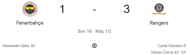 Fenerbahçe Rangers maçı kaç kaç, bitti mi? MAÇ SONUCU! Fenerbahçe Rangers golleri kim attı, canlı maç anlatımı!