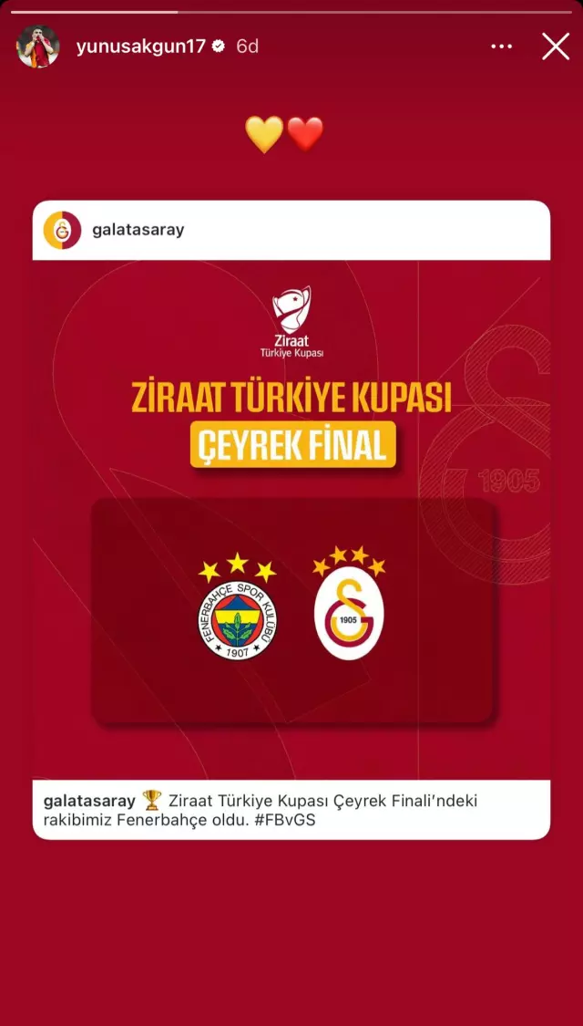 Galatasaray's stars shared posts one after another for the match against Fenerbahçe in the quarter-finals