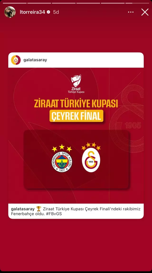 Galatasaray's stars shared posts one after another for the match against Fenerbahçe in the quarter-finals