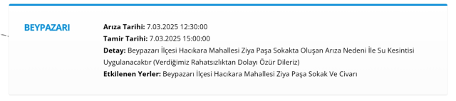 Ankara BEYPAZARI su kesintisi! 7-8 Mart ASKİ Beypazarı su kesintisi ne zaman bitecek, sular ne zaman gelecek?