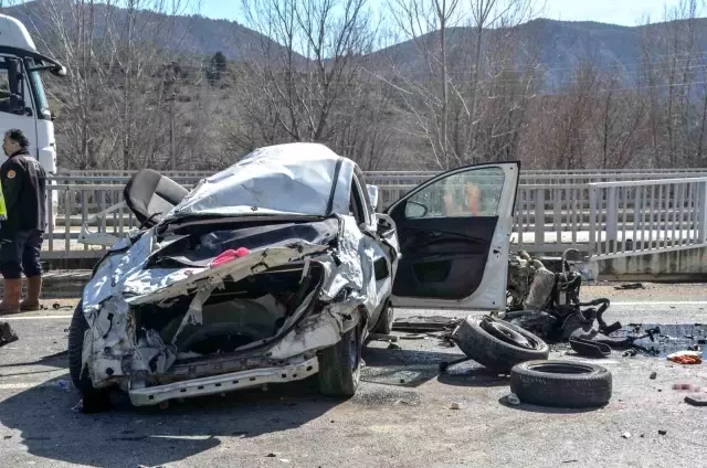 Terrible accident in Kastamonu, the car was crushed like paper