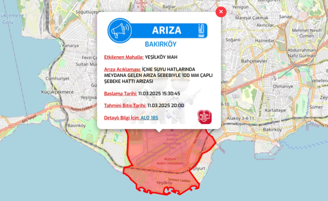 İstanbul BAKIRKÖY su kesintisi! 11-12 Mart İSKİ Bakırköy su kesintisi ne zaman bitecek, sular ne zaman gelecek?
