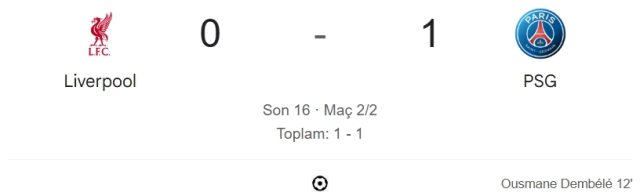 Liverpool PSG maçı kaç kaç, bitti mi? MAÇ SONUCU! Liverpool PSG golleri kim attı, canlı maç anlatımı!