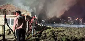 Bolu'da Elektrik Kablolarından Çıkan Yangında Ahır ve Samanlık Yandı