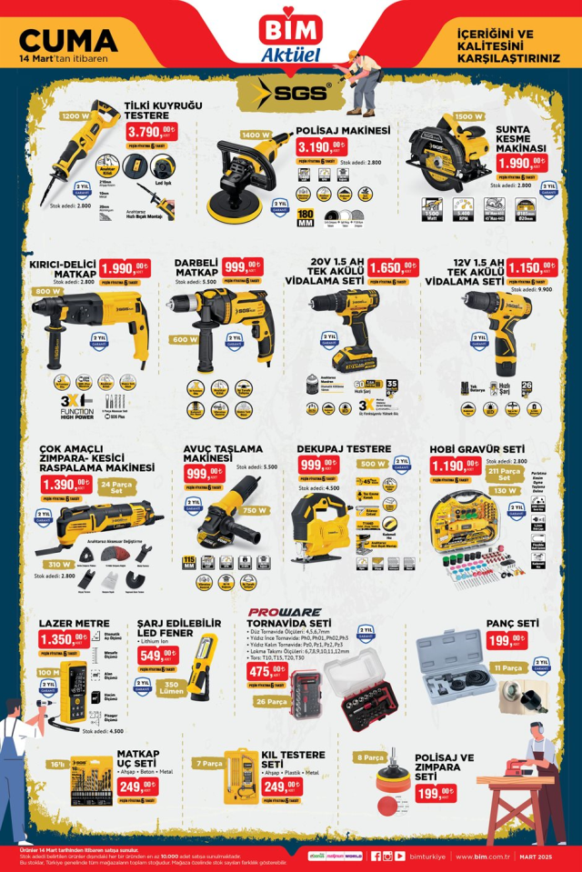 14 MART BİM KATALOĞU || BİM 14 Mart 2025 kataloğunda hangi ürünler var?