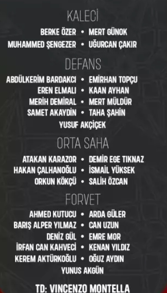 A Milli Takım'ın aday kadrosunda kimler var? Galatasaray'dan Fenerbahçe'den, Beşiktaş'tan kim çağrıldı?