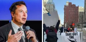 ABD'de işten çıkarılan çalışanlar Musk'ı protesto etti