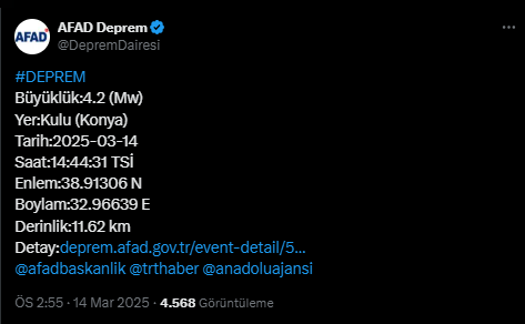 KONYA'DA DEPREM Mİ OLDU? Konya'da ne zaman deprem oldu?