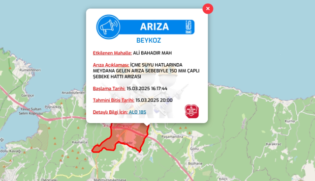 İstanbul BEYKOZ su kesintisi! 15-16 Mart İSKİ Beykoz su kesintisi ne zaman bitecek, sular ne zaman gelecek?